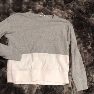 Gray and white with lovevs on the back